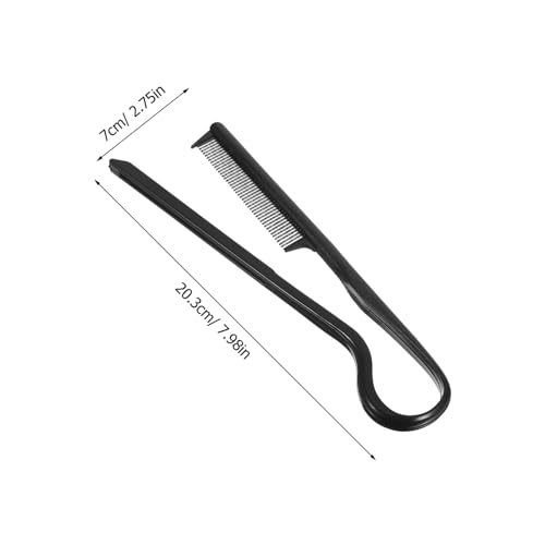 2pcs V-shaped Hair Straightening Comb Professional Black Hairdressing Tools for Touch-up