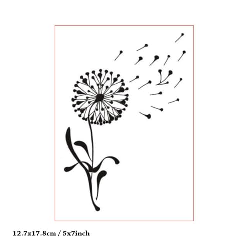 Dandelion Flowers Background Pattern Plastic Embossing Folder, 3D Textured Impressions Dandelion Background Embossing Folder Template for Card Making Scrapbooking Paper Craft Album Stamps DIY Décor - color: Dandelion Flowers Background 1