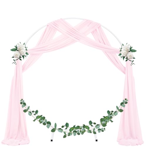 Socomi Wedding Arch Draping Fabric 2 Panels 29" x 19Ft Blush Pink Sheer Chiffon Curtain Drapes 6 Yards for Wedding Ceremony Birthday Party Decoration - color: Blush Pink, size: 29"W x 216"L (Pack of 2)