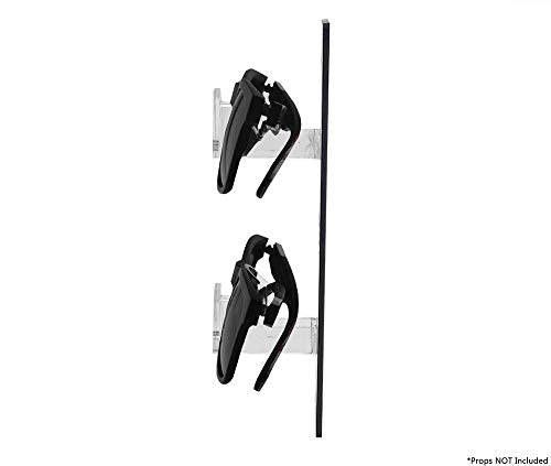 Marketing Holders 2 Pack Eyeglass Holder Black Back Clear Nose Acrylic 2 Tier Sunglasses Wall Mount Glasses Display Rack with Hanging Hardware and 2 Pre Drilled Holes - size: 2 Tier Black