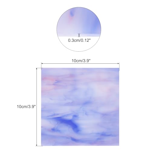 MECCANIXITY Stained Glass Sheet Mosaic Tile 3.9 Inch x 3.9 Inch Bright Purple Stained Glass Sheets for Crafts DIY, Art Project - color: Bright Purple