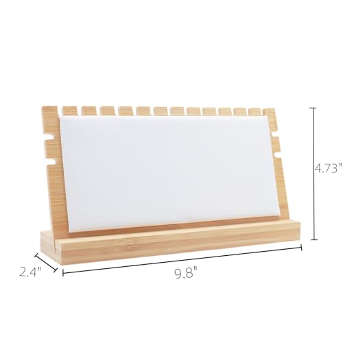 9.8"X4.73"Horizontal Necklace Jewelry Display Stand with White Leather Soft Mat Bamboo Necklace Pendant Tabletop Display Storage Holder - color: White, size: Small