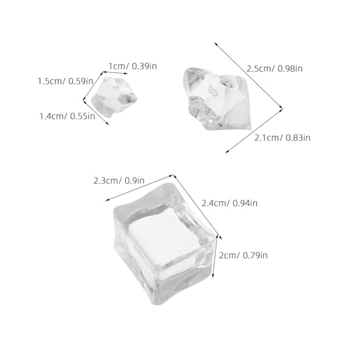 310pcs Realistic Resin Ice Cubes and Crushed Ice Vase Fillers Acrylic Decorative Fake Chips for Wedding Centerpiece Christmas Table Scatter Photography Props