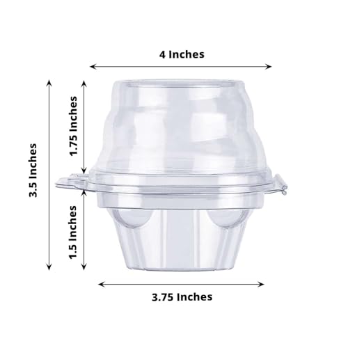 Efavormart 25 Pack 4 inch All-Clear Individual Cupcake Boxes with Dome Lids, Minimalist Single Cupcake Holders for Bakeries and Professional Set Design - color: TYPE6
