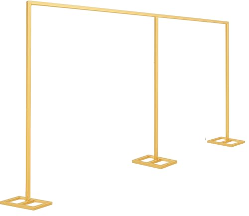 10x20ft Backdrop Stand Heavy Duty Pipe and Drape Backdrop Stand for Parties, Adjustable Pipe Kit Curtain Frame Stand for Photography Background Support,Wedding Arch Metal Frame (Gold) - color: Gold