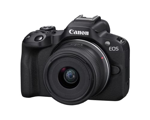 Canon EOS R50 Content Creator Kit, Hybrid Mirrorless Camera with RF-S18-45mm F4.5-6.3 IS STM Lens, Tripod Grip, Microphone, Wireless Remote Control, 24.2 MP CMOS (APS-C) Sensor, Vlogging Camera, Black - color: Black, style: EOS R50 Content Creator Kit