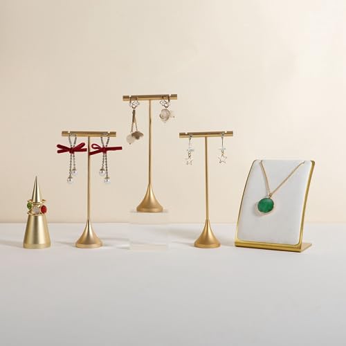 White Necklace display stand, Velvet Jewelry necklace display holder for selling, small metal earring neck storage organizer, online jewelry photography props【White】 - color: White