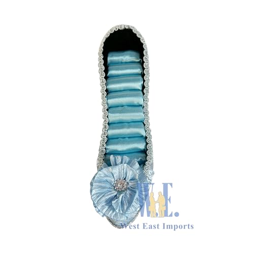 Ring Holder High Heel Shoe Design Fashion Jewelry Organizer Display Birtyday Gift (Blue) - color: Blue