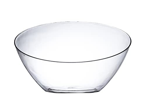 Posh Setting Crystal Clear, Disposable Premium Hard Plastic Medium Angled Bowl, Party, Salad, Snack and Fruit Bowl 5 Pack - color: Clear, size: Medium 20 OZ