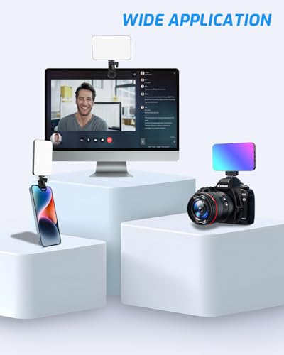 5000 mAh Portable Selfie Light for iPhone: RGB Rechargeable Phone Fill Lights, Ring Light for Camera Picture, Makeup Photo, Video Conferences, Laptop Use, Zoom Meetings, TikTok, Vlog Photography - color: Colourful