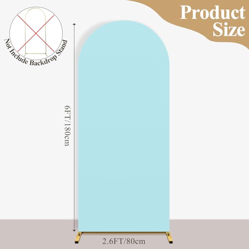 Ledido Wedding Arch Backdrop Cover 6FT Arch Covers Fitted Stretchy Spandex Round Top Stand Backdrop Cover for Wedding Banquet Ceremony Birthday Party Baby Shower Event Decoration,Light Blue - color: Light Blue, size: 6FT