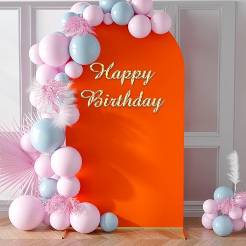 Neatsure Arch Backdrop Stand and Cover Set, 7.2FT Metal Photo Balloon Arch Backdrop Stand for Wedding Birthday Party Baby Shower Ceremony Graduation Decoration, OrangeRed - color: OrangeRed, size: 7.2FT
