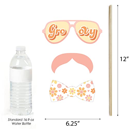 Big Dot of Happiness Stay Groovy - Boho Hippie Party Photo Booth Props Kit - 20 Count