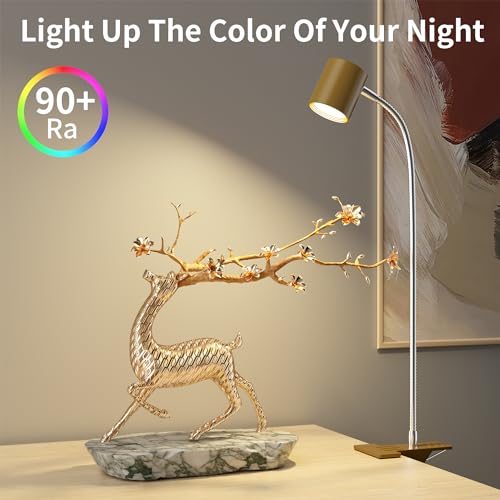 Dott Arts Desk Lamp,USB Clip On Light with 3 Color Modes,LED 10 Levels Brightness Reading Lamp, 360° Gooseneck Book Light,Eye-Care Reading Light for Home Office,Headboards Gold, DA-3.5W-01 - color: Dark Yellow