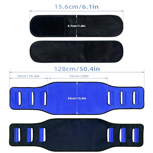 Transfer Sling, Lift Assist Gait Belts for Seniors, Transfer Belt for Elderly and Disabled, Bed Assist Mobility Belt for Patient Care - color: 01blue