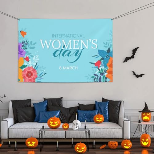International Happy Women's Day March Backdrops 47 * 71 Inches Holiday Party Photography Background Indoor Outdoor Festival Photo Banner Booth Props Wall Decoration - color: Red