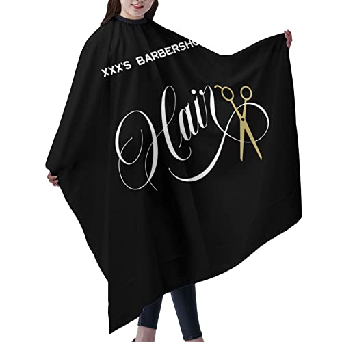 Custom Waterproof Barber Cape Personalized Text Barber Shop Salon Cape for Men Customized Hair Cutting Cape - color: Barber Scissors