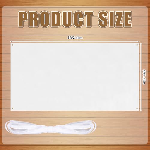 Zonon Large Blank Banners And Signs Polyester Oxford Cloth Sublimation Banner To Decorate With Hanging Rope For Indoor Wall Outdoor Easy to Hang DIY Signs For Business Office(White,5 x 8 Feet) - color: White, size: 5 x 8 Feet