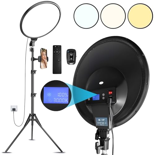 6" Ring Light with Tripod Stand for YouTube & Makeup, Mini LED Camera Light with Phone Holder, 3 Light Modes & 11 Brightness Levels (14 inch with Tripod Stand) - size: 14 inch with Tripod Stand