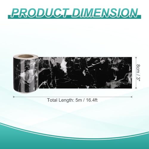 HARFINGTON Wood Grain Wallpaper Border 3" x 16.4ft PVC Self-Adhesive Textured Frame Sticker Waterproof Wall Decorative Wallpaper for Floor Door Table Cabinets Desk, Black White - color: Black/White, size: 3" x 16.4ft