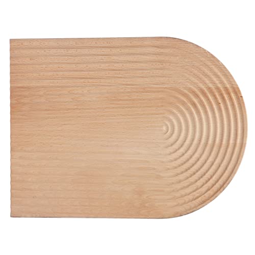 Wooden Bread Dessert Tray, Multifunction Serving Tray, Natural Beech Wood Geometric Snack Plate with Smooth Edges for Home Kitchen, Parties and Food Photography (Ellipse) - size: 13"L x 9.4"W