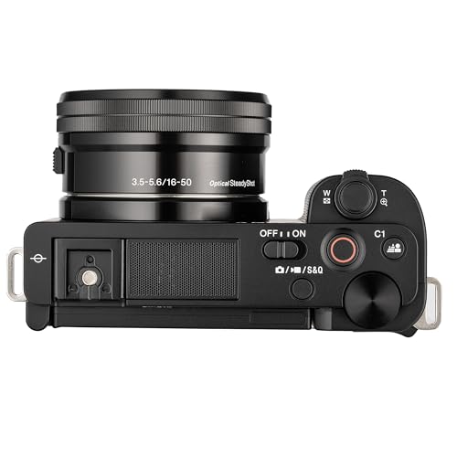 Sony ZV-E10 Mirrorless Camera Kit (Black) with 16-50mm II Power Zoom Lens | 4K Video | Real-Time Autofocus | Creator Camera + 64GB Card + Bag + Card Reader + HDMI Cable + Flex Tripod + More (Renewed)
