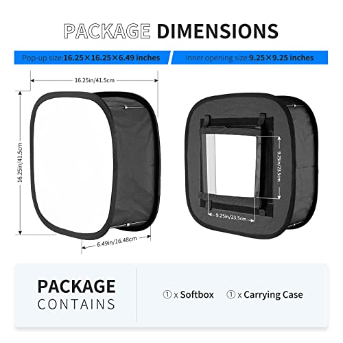 Neewer LED Light Panel Softbox for 660/530/480 LED Light - Outer 16.3'' x 6.5'', Inner 9.8'' x 8.7'', Foldable Light Diffuser with Strap Attachment and Bag for Photo Studio Portrait Video Shooting - style: 1 Pack