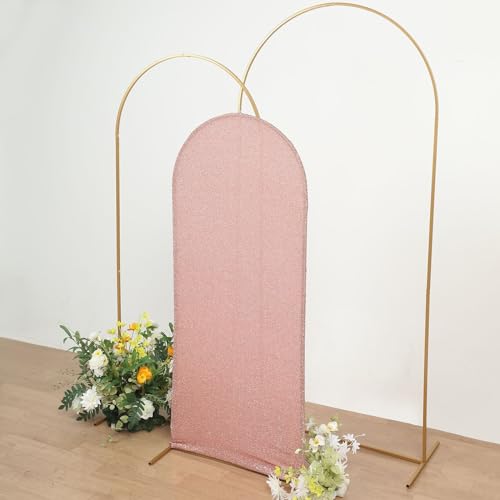 Efavormart 5ft Blush Rose Gold Chiara Arch Backdrop Cover, Metallic Double-Sided Spandex Cover for Baby Shower, Party - color: Rose Gold, size: 5 FT
