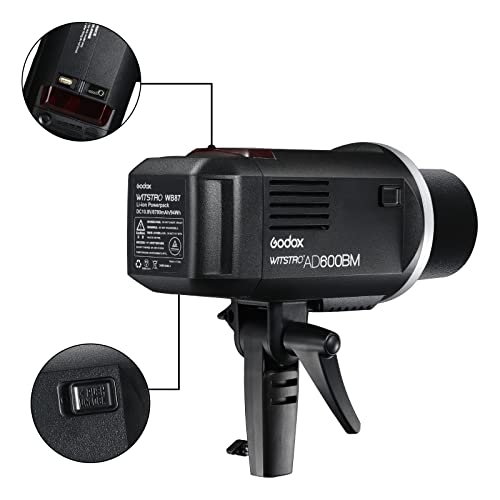 Godox AD600BM Bowens Mount 600Ws GN87 High Speed Sync Outdoor Flash Strobe Light with 2.4G Wireless X System, 8700mAh Battery to Provide 500 Full Power