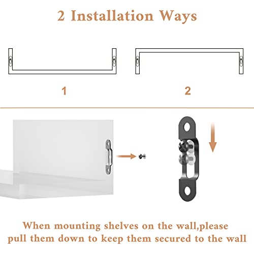 SRIWATANA Floating Shelves Wall Mounted, Solid Wood Wall Shelves, White - color: 1.white