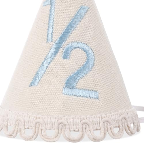Boys 1/2 Birthday Hat - Boho Half Birthday Crown,1/2 birthday decorations boy, Boho hand embroidered hat, Cake Smash Photo Prop