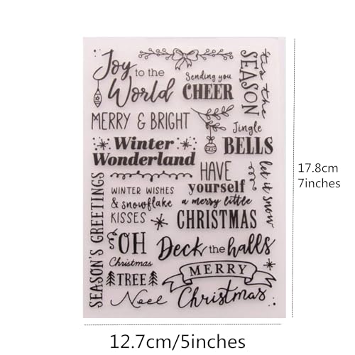 Arbuya Christmas Sentiment Plastic Embossing Folders for Christmas Card Making or Journaling Xmas Embossing Folder for Gift Tag Paper Crafting Home Decoration - color: Xmas Sentiment