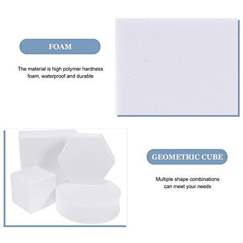 PRETYZOOM Geometric Cube Photo Props Set 4 Pieces Foam Photography Background Props for Jewelry Cosmetics Small Product Display 1.96In Cubes