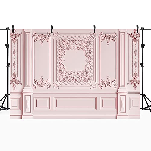 Riyidecor Pink Wedding Wall Backdrop Polyester Fabric Bridal Romantic Classic Empty Room Empaistic Modern Elegant Church 7Wx5H Feet Blush Gorgeous Photography Background Wedding Photo Studio Shoot - color: 07, size: 7Wx5H