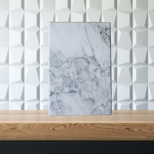 Creative Gifts International White Marble Board | 8" x 12" Serving Board | Elegant Charcuterie and Cutting Board | Durable Kitchen Prep Surface | Gift Ready