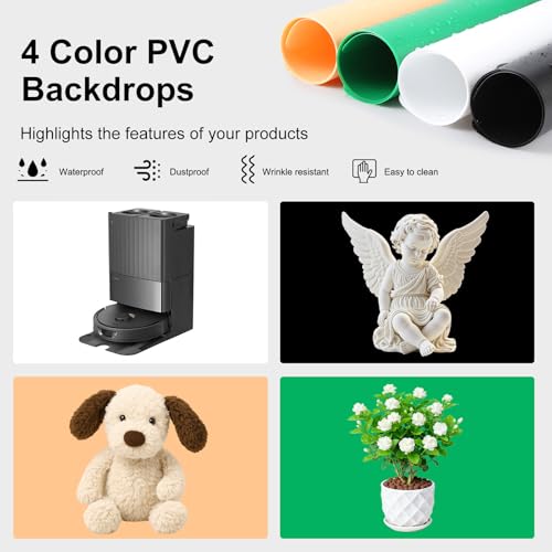 Photo Studio Light Box, PULUZ 80cm/32 inch Portable Lightbox Photo Shooting Tent Folding Photography Lighting Kit with 126 LED Lights & 3 Colors Backdrops (Black, White, Orange) - size: 32 inch