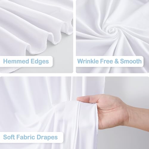2 Panles White Backdrop Curtains - Wrinkle Free Fabric Backdrop Curtain for Photoshoot,10ft Wedding Party Photo Backdrop Drapes for Birthday Baby Shower Photography Stage Background Decorations - color: White, size: W4' x H10'(2 panels)
