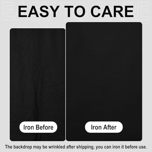 GFCC Black Backdrop - 5FTX7FT Black Photo Backdrop for Photoshoot Background for Photography Screen Video Recording Picture Background - color: Black, size: 5ftx7ft