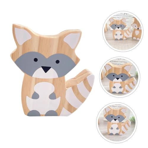 Wooden Fox Figurine Table Decor Neutral-Tone Fox Ornament Home Decoration Accent for Room Photo Prop Desktop Adornment Collectible