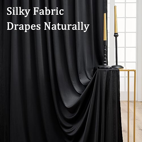 Black Wrinkle Free Black Backdrop Curtains for Parties, Thick Fabric Photo Backdrop Drapes for Birthday Wedding Baby Shower Party Photography Background Backdrop, 10ft x 7ft - color: Black, size: 10ftx7ft