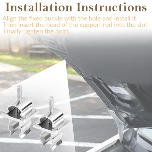 J4007456 Upgrade Hood Prop Rod Retainer Clip,Stainless Steel Material,Compatible with Jeep Wrangler YJ/TJ Chrysler Town & Country Dodge Durango Grand Caravan Ram Van 2 Pack