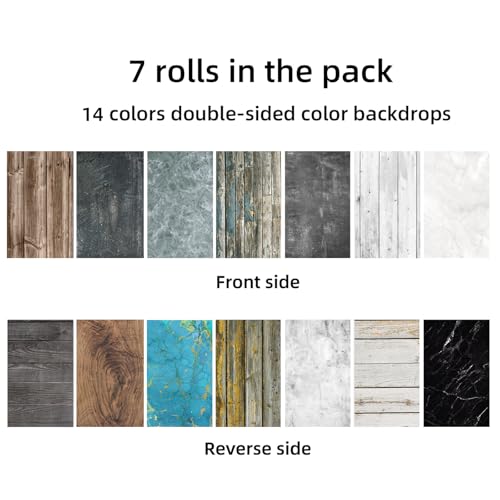 Photography Backdrops Product Photo Background:Small Product Photoshoot Paper kit for Food Jewelry Picture. (Textured 22X 34inch 7pcs/14-color) - color: Textured 7pcs/14color