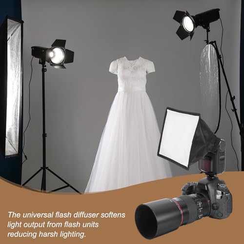 PATIKIL 7.5" x 9" Flash Diffuser Light SoftBox, Universal Collapsible Flash Diffuser with Storage Pouch for SB-5000 SB-700 SB-300 SB-900 SB-910 SB-600 SB-4, Black - size: 7.5" x 9"