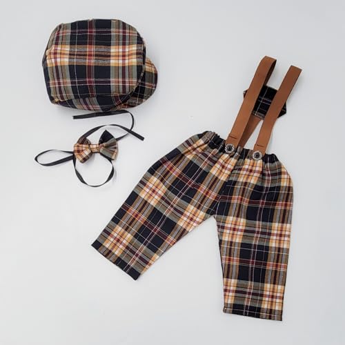 Newborn Baby Boy Suspender Pants Photo Outfits Gentleman Photography Outfit Girl - color: Color6