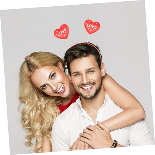 4pcs Valentine Heart Headbands Spring Design Party Hair Accessories for Women and Love Cupid Headwear for Wedding Anniversary Birthday Photo Props