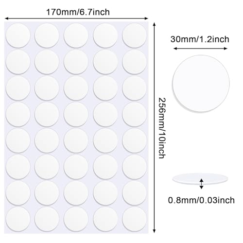 JANYUN 140 Pcs Double Sided Sticky Dots Removable Round Putty Clear Double Sided Tape for Crafts No Trace Sticky Tack Adhesive Tape (30 mm) - size: 1.18" Round