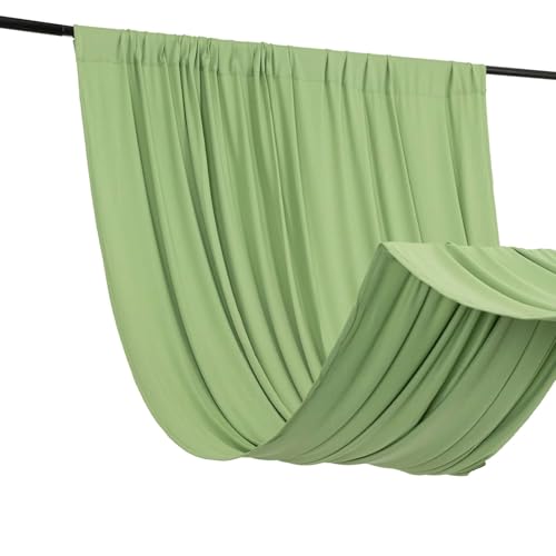Efavormart 5ft x 10ft Sage Green 4-Way Stretch Spandex Backdrop Curtain, Wrinkle-Free Opaque Stage Panel for Botanical Events and Organic Modern Decor - color: Sage Green, size: 5ftx10ft