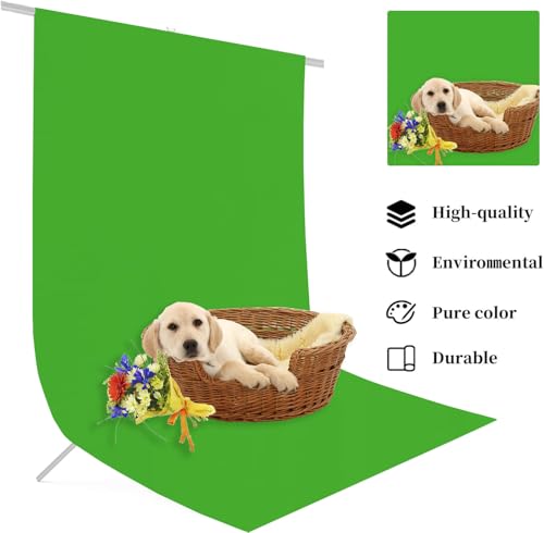 10x7 FT Polyester Photo Backdrop for Photoshoot Green Screen Backdrop Curtain,Product Photo Backdrop for Photoshoot,Photography Background for Streaming Video Studio Pure Seamless - color: Green, size: 10 x 7 ft