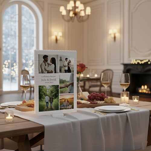 NAZENTI Personalized Building Brick Photo Block, Customized Photo Block Gifts for Couples, Picture Blocks for Wedding, Family, or Friends,Valentine’s Day, Gifts for Valentine 2026 Women Men Design 10 - color: Design 10