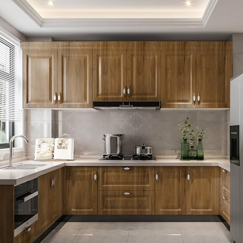 Wood Contact Paper Peel and Stick, Thicken Vintage Brown Wood Grain Wallpaper for Countertops Furniture, Natural Wood Furniture Sticker Self-Adhesive Removable Waterproof Vinyl Film 15.7 in X 393 in - color: Light Brown, size: 15.7" x 393"
